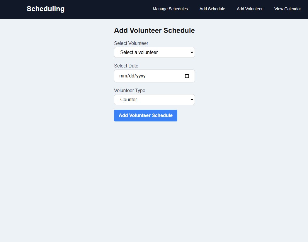 Volunteer Scheduling Platform